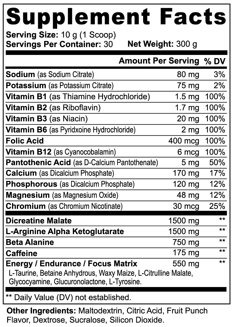 Hyper Pump Pre-Workout (Fruit Punch)