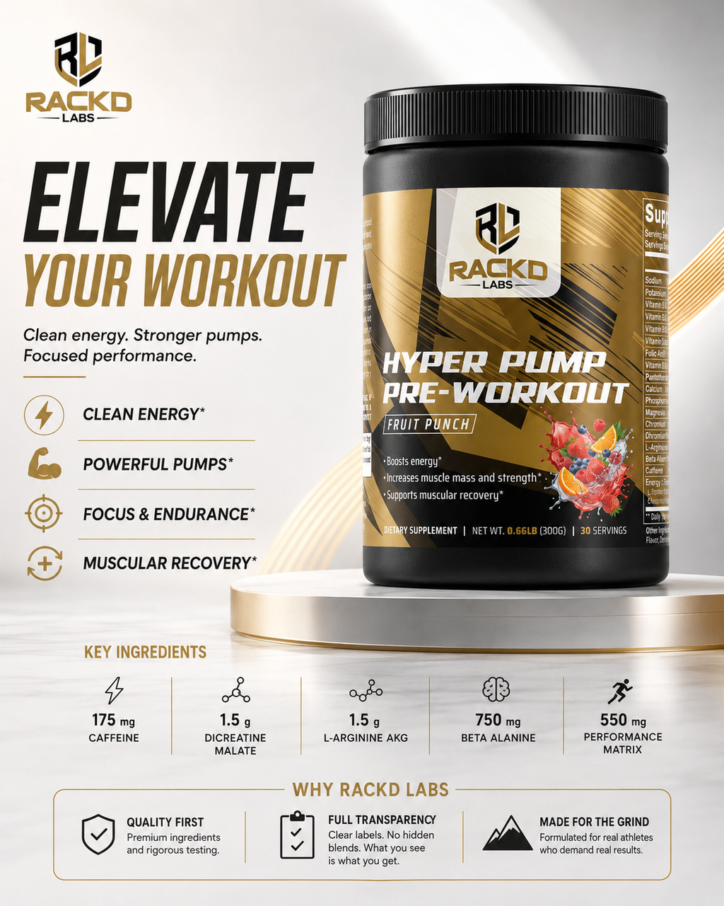Hyper Pump Pre-Workout (Fruit Punch)