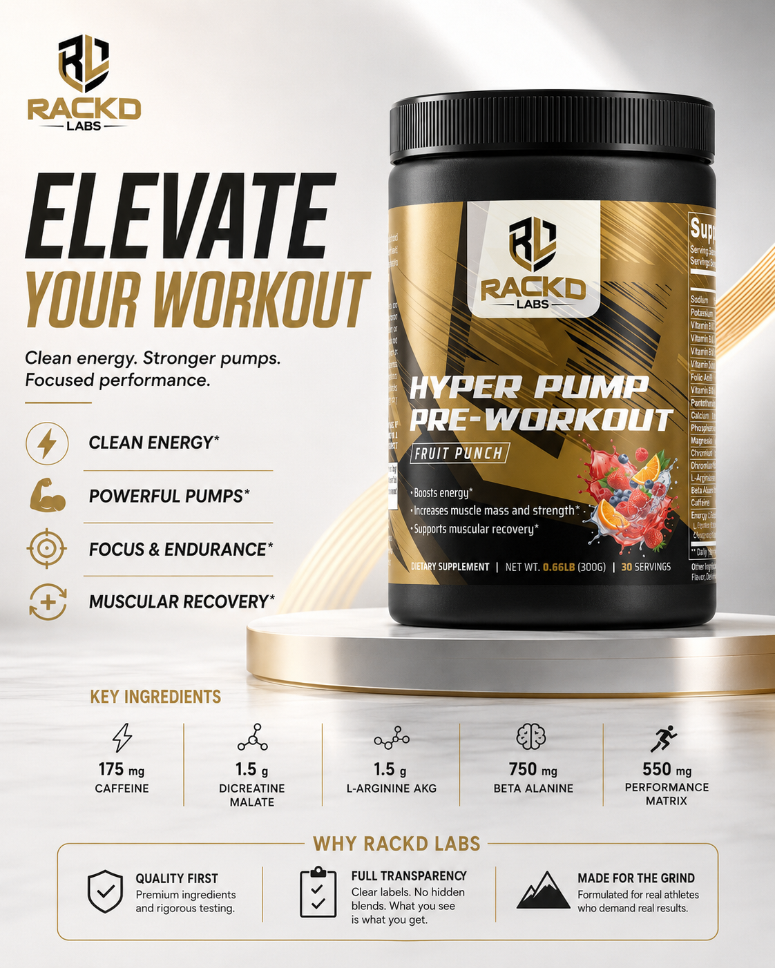 Hyper Pump Pre-Workout (Fruit Punch)